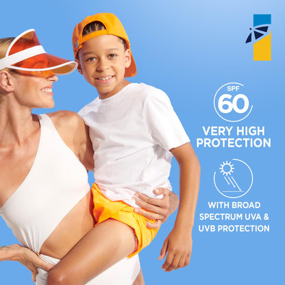 Garnier Ombrelle Kids Sunscreen Lotion SPF 60, Formulated for Sensitive Skin, Body Sunscreen, Fragrance-Free, Very High Broad-Spectrum UVA/UVB Protection, Water Resistant, 200ml