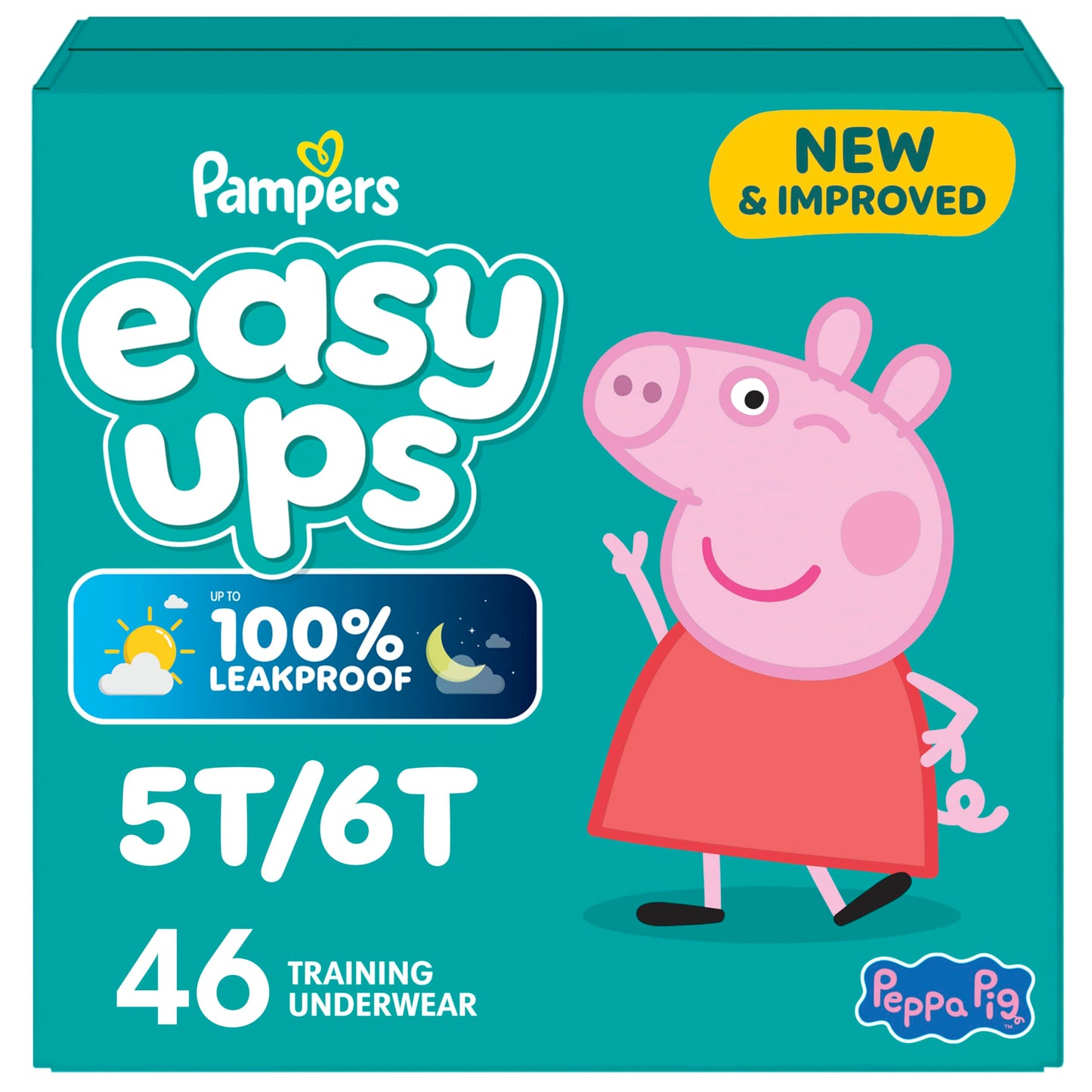 Pampers Easy Ups Girls & Boys Potty Training Pants, Size 7 (5T6T), Peppa Absorbent Training Underwear, Up to 100% Leakproof Day and Night, Hypoallergenic, 1 Pack (Count of 46) 🍁 All In One Marketplace Canada