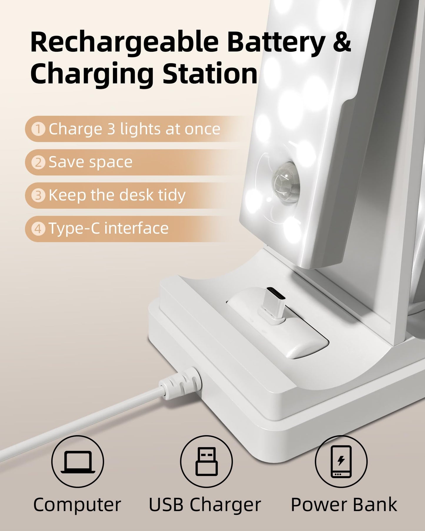 EZVALO 6-Pack Under Cabinet Lighting with Charging Station, Rechargeable Motion Sensor Lights, 3 Color Temps, Dimmable 62 LED Wireless Motion Activated Cabinet Lights with Remote for Kitchen,Pantry - Available at All In One Marketplace Canada