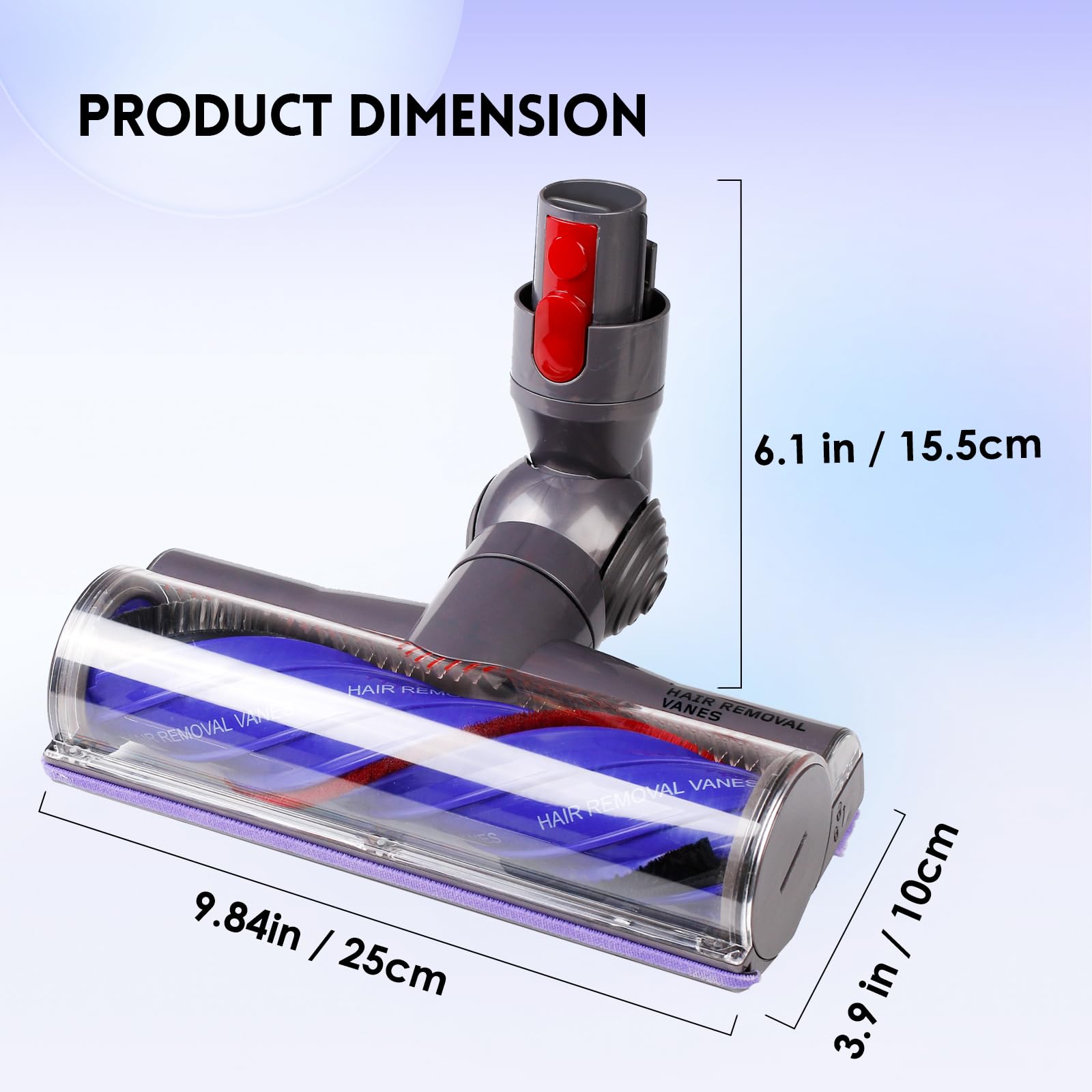 Upgrade Anti-Tangle Replacement Vacuum Head Compatible with Dyson V7,V8, Cyclone V10,V11,V15 Cordless Vacuum Cleaners, Suitable for Carpets,Rugs,Hardwood Floor - Available at All In One Marketplace Canada