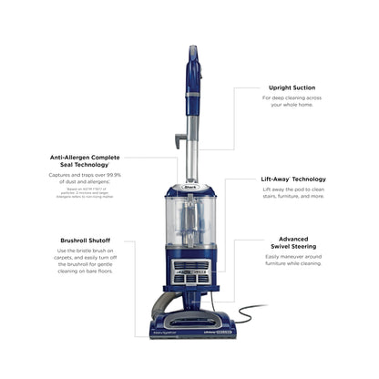 Shark Navigator Lift-Away Vacuum, HEPA, Carpet and Pet Hair, Blue, NV360 Shark