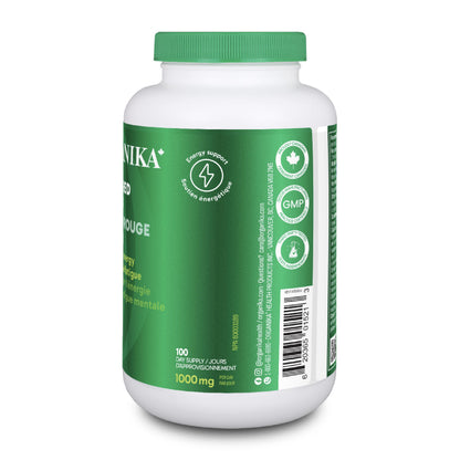 Organika Canadian-Made Korean Red Ginseng - 6 Year Old Roots, Energy Support, Stress Support, Warming Effect- 200caps Organika