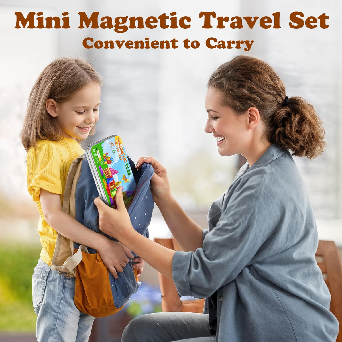 Mini Magnetic Tiles with Iron Box Travel Set for Kids 3-5 4-8 42PCS Portable Toys Magnet Building Blocks for Toddlers Road Trip/Car/Plane Travel/STEM Learning Set Christmas Birthday Gift for Boy Girl 🍁 All In One Marketplace Canada