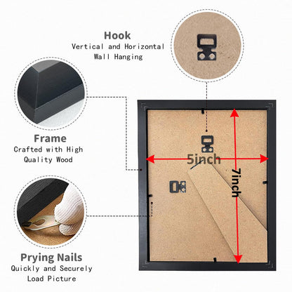 5x7 Picture Frame Set of 4, Matted to Display 5x7 Photo with Mat or 6x6 without Mat for Wall Floating or Tabletop, 4x6 Picture Frame Christmas Gift Black Picture Frames 🍁 All In One Marketplace Canada