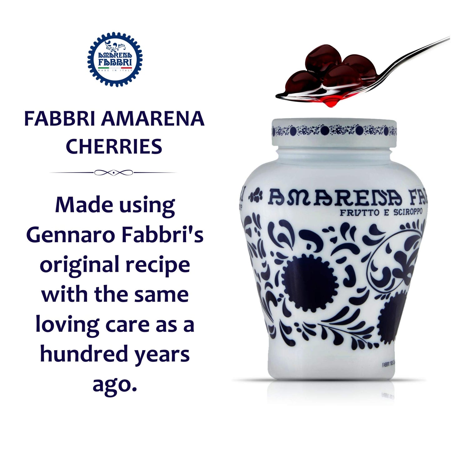 Fabbri Amarena Wild Cherries in Syrup – 21 oz, Gluten Free & Vegan