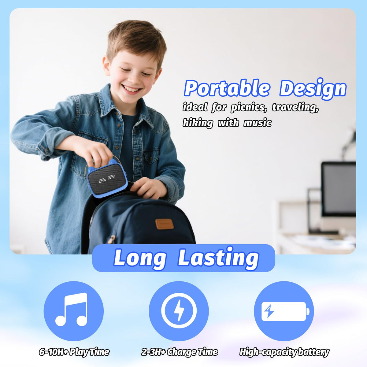 Mini Karaoke Machine Toys Gifts,Kids Portable Bluetooth Speaker with 2 Wireless Microphone and LED,Christmas Birthday Gifts for Girls Boys 3 4 5 6 7 8+ Year Old, Noisemaker Toys for Party (Blue) 🍁 All In One Marketplace Canada