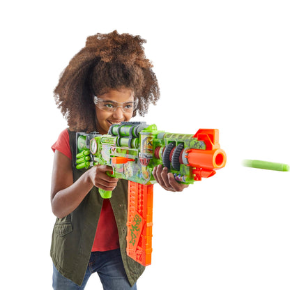 Nerf Zombie Corrupter Dart Blaster, 22 Nerf Elite Darts, 18 Dart Clip, Dart Storage, Bolt Action, Outdoor Games, Ages 8+