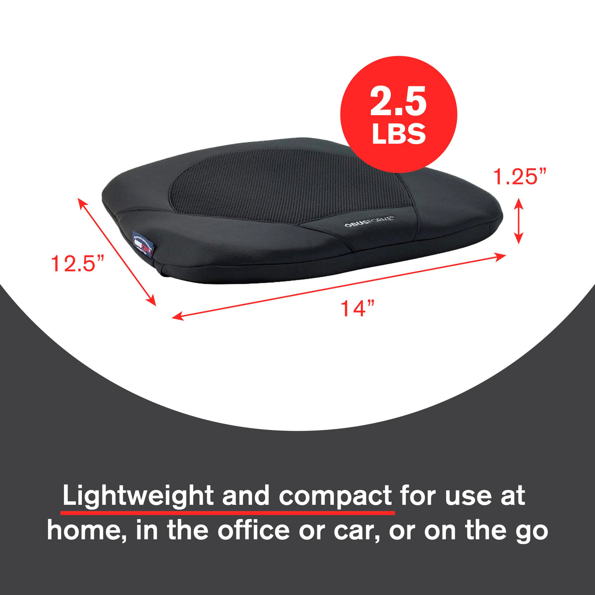 ObusForme Gel Seat Cushion – Memory Foam Seat Cushion and Posture Support, Contoured Ergonomic Design for Soothing Relief, Soft Gel Insert and Mesh Panel