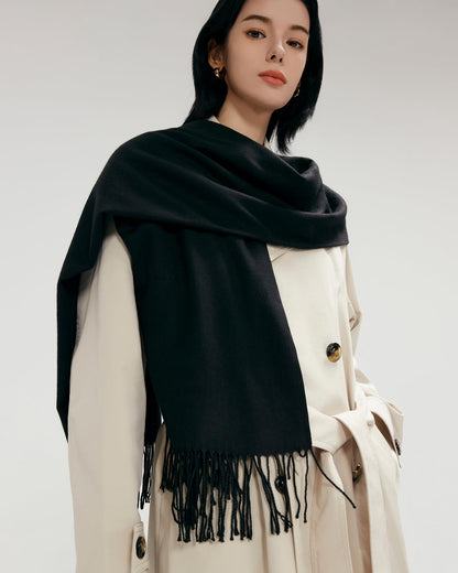 MaaMgic Women's Large Soft Feel Pashmina Shawls Wraps Light Winter Scarf,Black 🍁 All In One Marketplace Canada