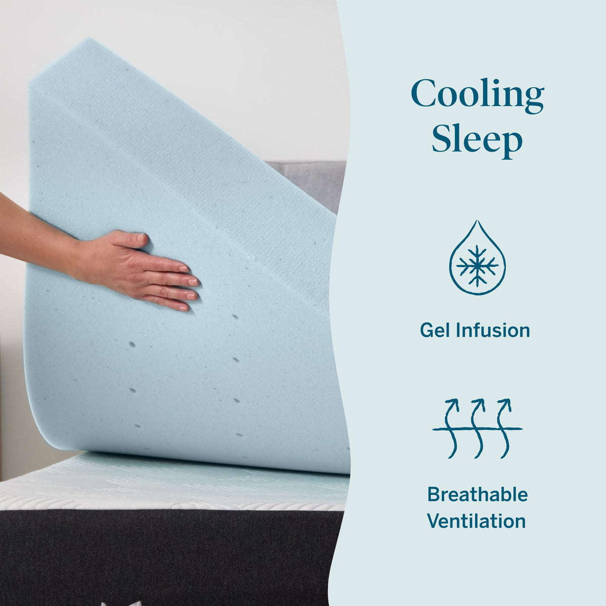 LUCID 4 Inch Gel Memory Foam Mattress Topper - Ventilated Design - Ultra Plush - Full