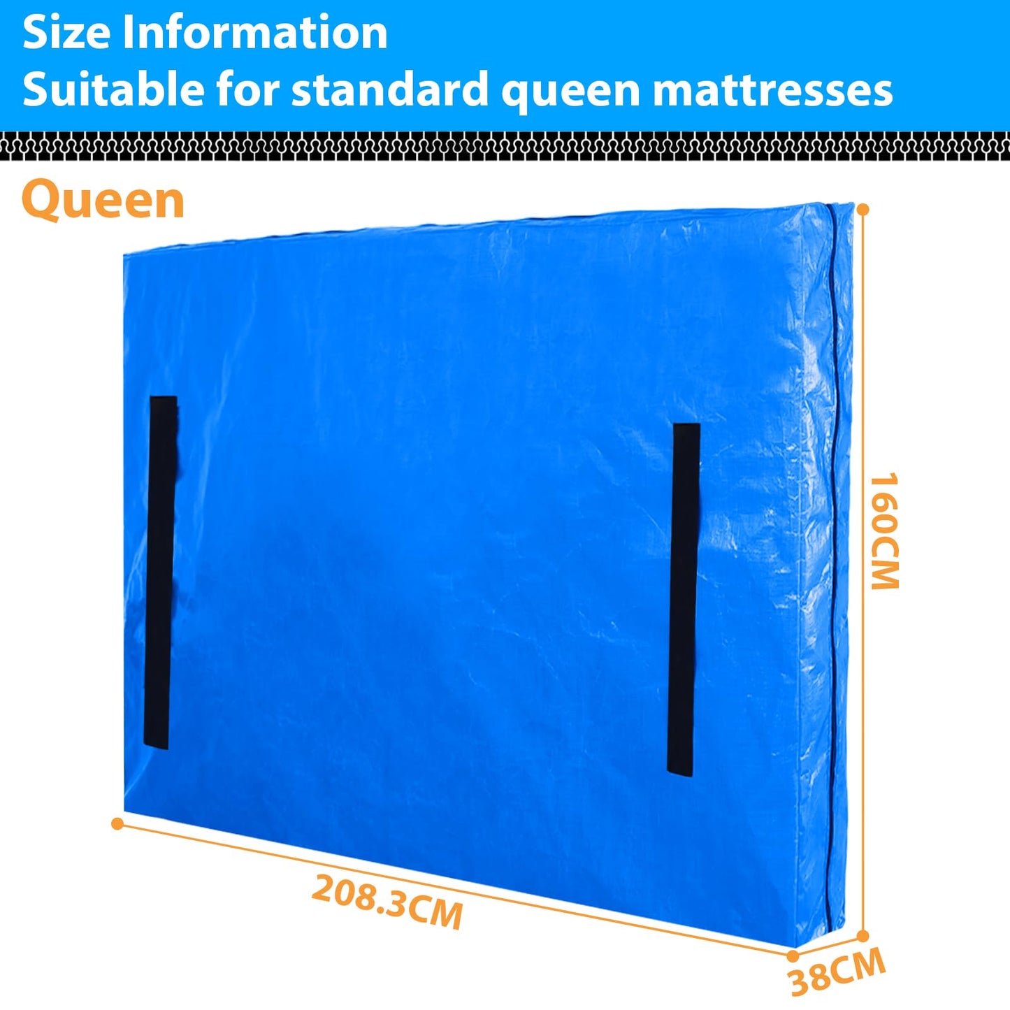 Mattress Bag for Moving,Extra Thick Mattress Cover Queen Mattress Storage Bag with 8 Strong Handles & Zipper,Heavy Duty Mattress Bags,Waterproof Mattress Protector - Moving Supplies(208.3*160*38CM) - Available at All In One Marketplace Canada