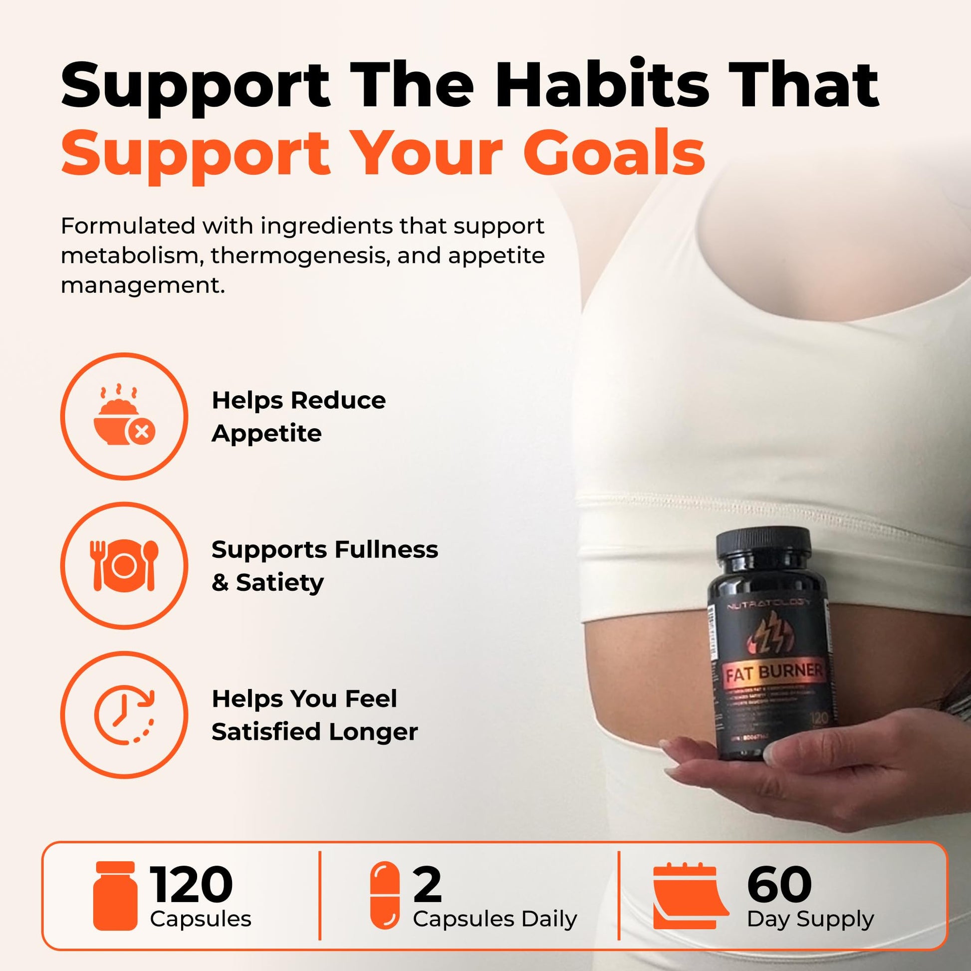 Nutratology® Thermogenic Fat Burner | Canadian-Made | Metabolizes Carbohydrates & Fats - Appetite Suppressant That Helps Satiety - Weight Loss Pills for Women & Men - Keto-Friendly - 120 Capsules