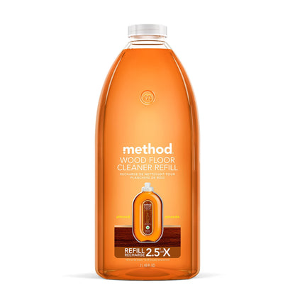 Method Hardwood Floor Cleaner, Squirt + Mop Refill, Use as Laminate or Sealed Wood Floor Cleaner, Almond Scent, 2 Liter Bottle, 1 Pack, Packaging May Vary Method
