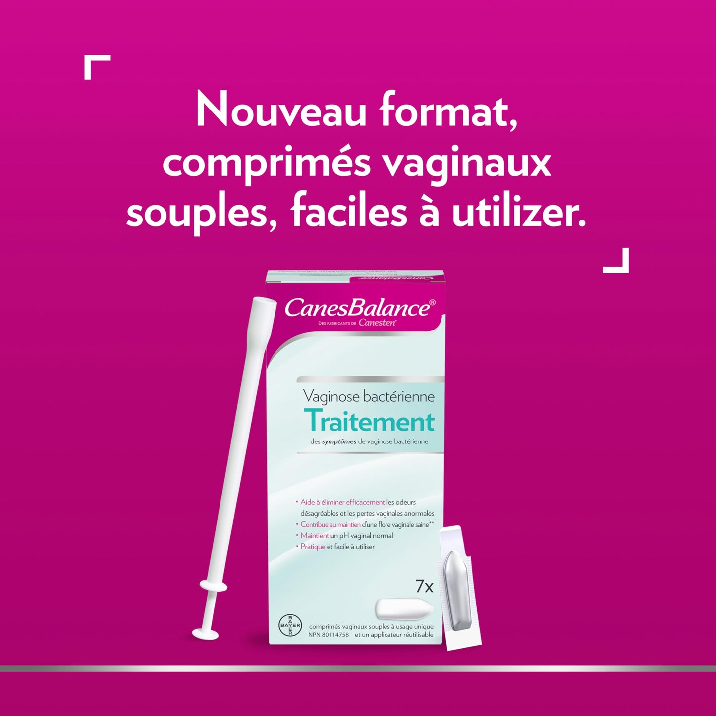 CanesBalance Bacterial Vaginosis Treatment For BV Symptoms - BV Treatment For Women, Relieves Vaginal Odor, Maintains Normal Vaginal pH, Supports Vaginal Health, 7 Soft Vaginal Tablets With Applicator - Available at All In One Marketplace Canada