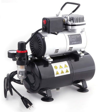 Timbertech Professional Upgraded Piston Airbrush Compressor with Motor Cool Down Fan ABPST08, Max 57PSI, Quiet Airbrush Compressor with Tank for Airbrush Paint, Nails, Tattoo, Makeup, Cake Painting 🍁 All In One Marketplace Canada