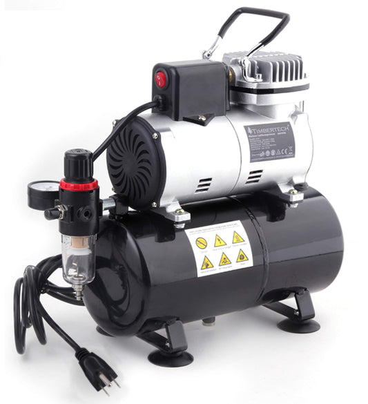 Timbertech Professional Upgraded Piston Airbrush Compressor with Motor Cool Down Fan ABPST08, Max 57PSI, Quiet Airbrush Compressor with Tank for Airbrush Paint, Nails, Tattoo, Makeup, Cake Painting 🍁 All In One Marketplace Canada