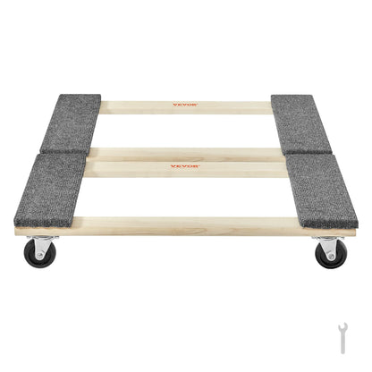 VEVOR Furniture Dolly, 1000 lbs Each Load Capacity, 2 Packs, 18" x 30", 8 x 3" PP Swivel Casters, Heavy Duty Hardwood Furniture Moving Dolly, Mover's Dolly, Moving Cart with Wheels for Heavy Furniture 🍁 All In One Marketplace Canada