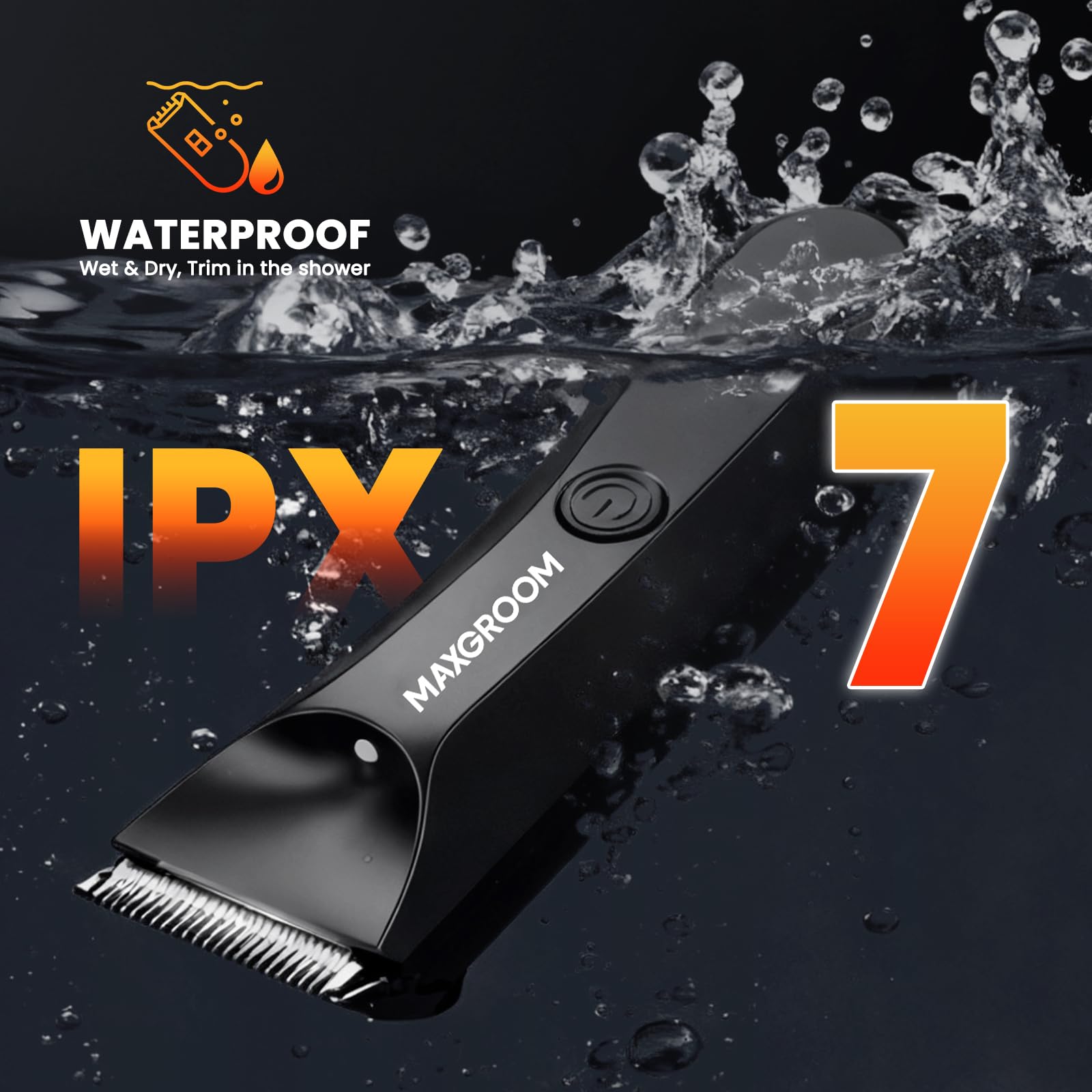 MAXGROOM Manscape Body Hair Trimmer for Men, Waterproof Pubic Hair Trimmer, Electric Razor Men with LED Light, 3mm & 6mm Guide Comb and Travel Pouch - Available at All In One Marketplace Canada