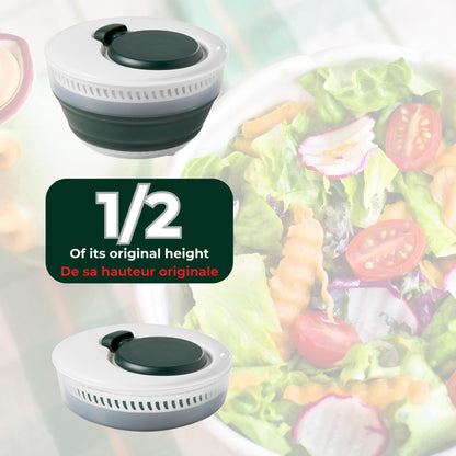 Starfrit Collapsible Salad Spinner 3L Capacity - Compact Storage - Basket Doubles as Colander - Bowl Can Be Used For Serving - Available at All In One Marketplace Canada