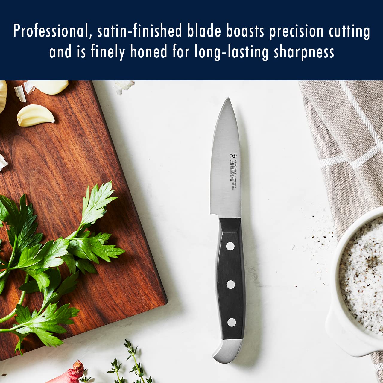 HENCKELS Premium Quality 15-Piece Knife Set with Block, Razor-Sharp, German Engineered Knife Informed by Over 100 Years of Masterful Knife Making, Lightweight and Strong, Dishwasher Safe - Available at All In One Marketplace Canada