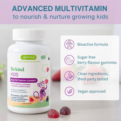 Igennus Methylated Kids Multivitamin Gummy, Sugar Free Kids Vitamins - Available at All In One Marketplace Canada