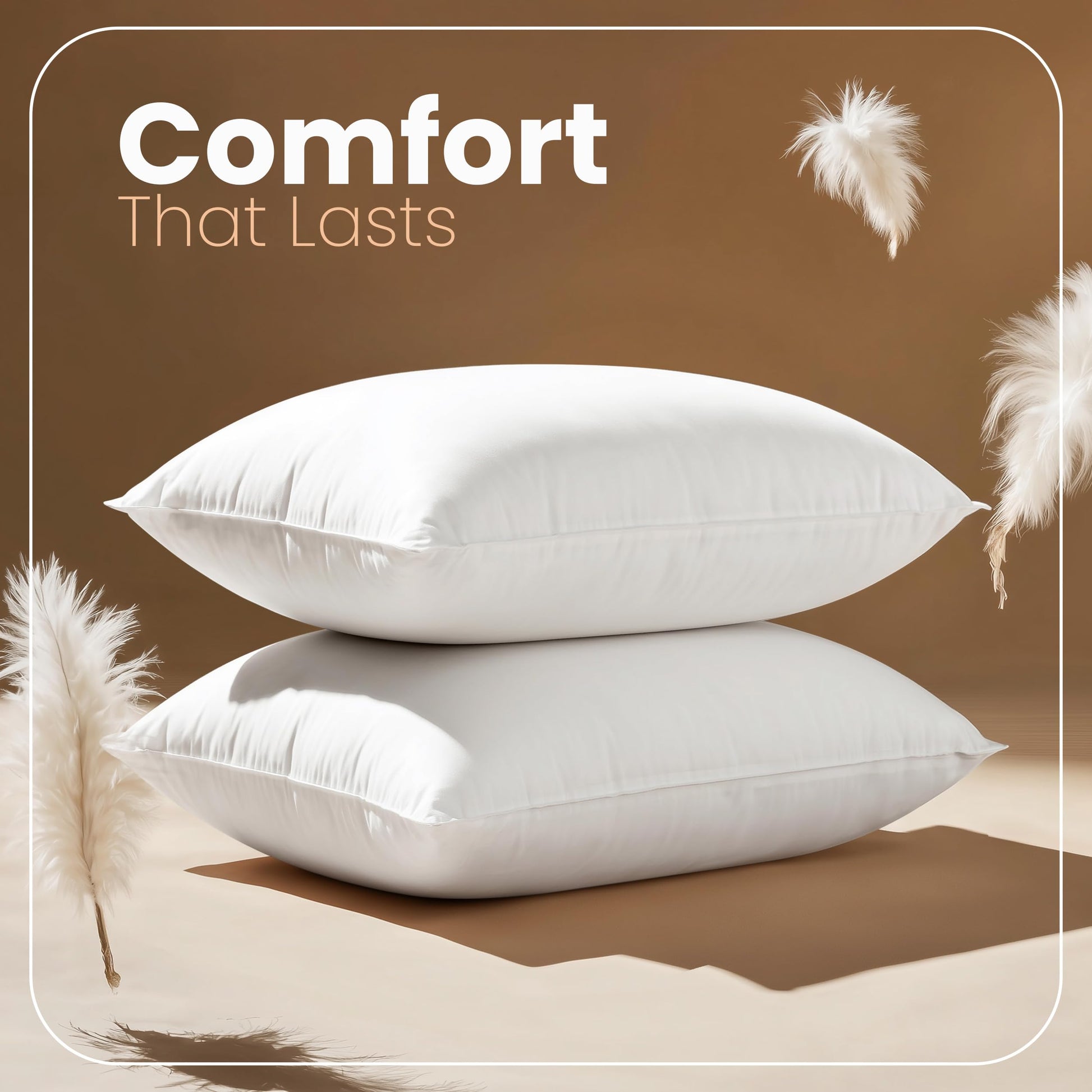 Utopia Bedding Throw Pillows Insert (Pack of 2, White) - 12 x 20 Inches Bed and Couch Pillows - Indoor Decorative Pillow