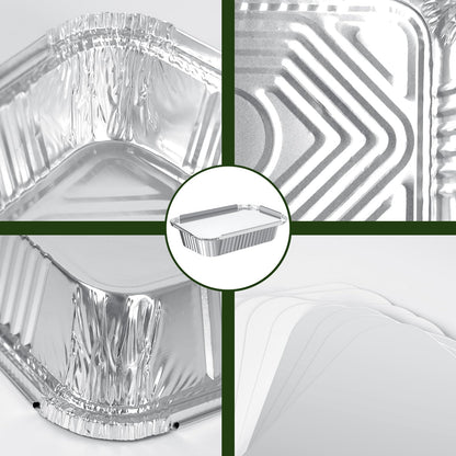 Notwoe® 30 Pack Disposable Aluminum Pans With Lids, 10x7.5 And 7.3x5.3 Square 6.9x4.3 Square Combo Set, Disposable Baking and Cake Pan. (30 Pack w/Lids) 🍁 All In One Marketplace Canada