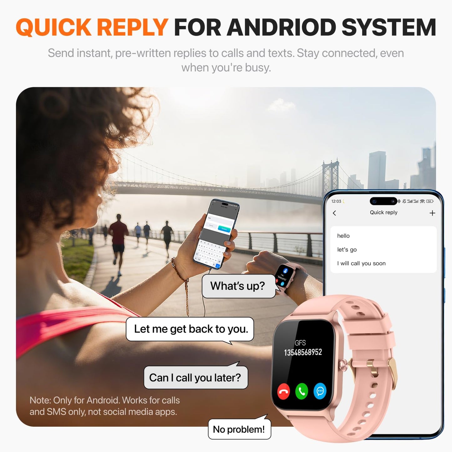 Smart Watch for Women Men - Answer/Make Call, Fitness Tracker Smartwatch for Android iPhone Compatible, Sleep Female Cycle, 120+ Sports Modes Step Counter (Classic, Pink, 1.83)