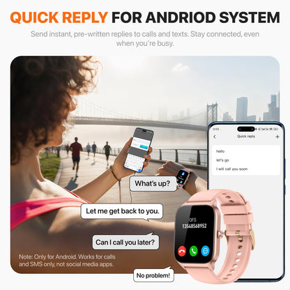 Smart Watch for Women Men - Answer/Make Call, Fitness Tracker Smartwatch for Android iPhone Compatible, Sleep Female Cycle, 120+ Sports Modes Step Counter (Classic, Pink, 1.83)