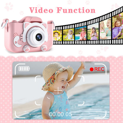 CIMELR Kids Camera Toys for 3 4 5 6 7 8 9 10 11 12 Year Old Boys/Girls, Kids Digital Camera for Toddler with Video, Christmas Birthday Festival Gifts for Kids, Selfie Camera for Kids, 32GB SD Card
