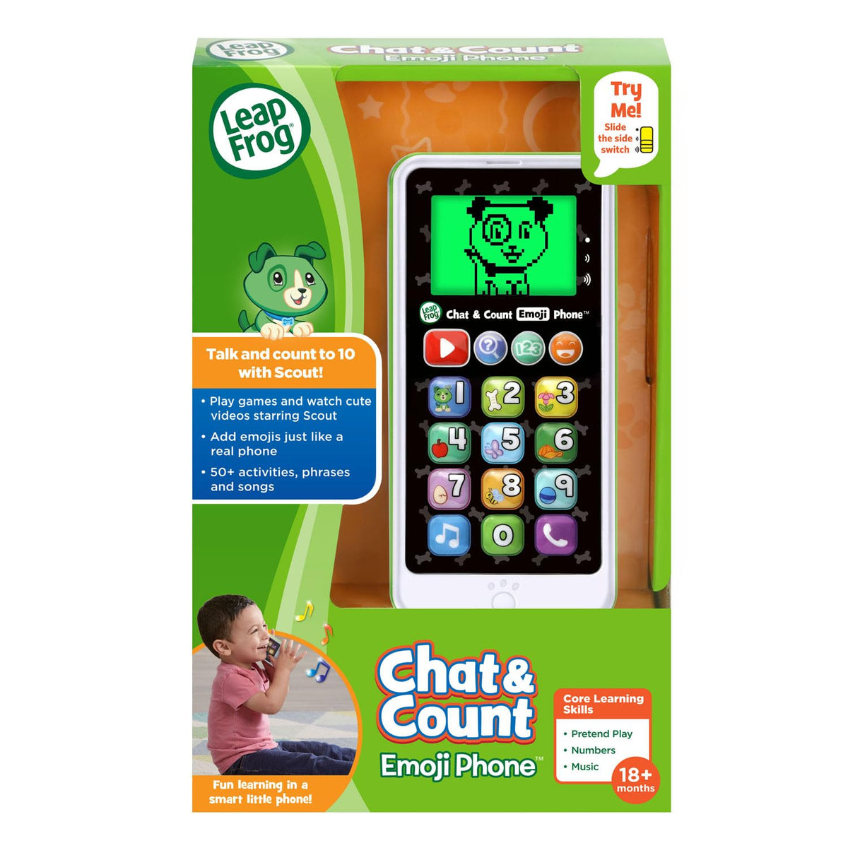 LeapFrog Chat & Count Emoji Phone, Green (English Version)