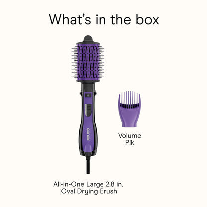 The Knot Dr. for Conair BC116C Detangling Hot Air Brush, Wet/ Dry Styler, Blow Dryer Brush in Pink, Blowout Brush 3 Heat Settings, 1000 Watts, Dry, Style and Volumize Conair