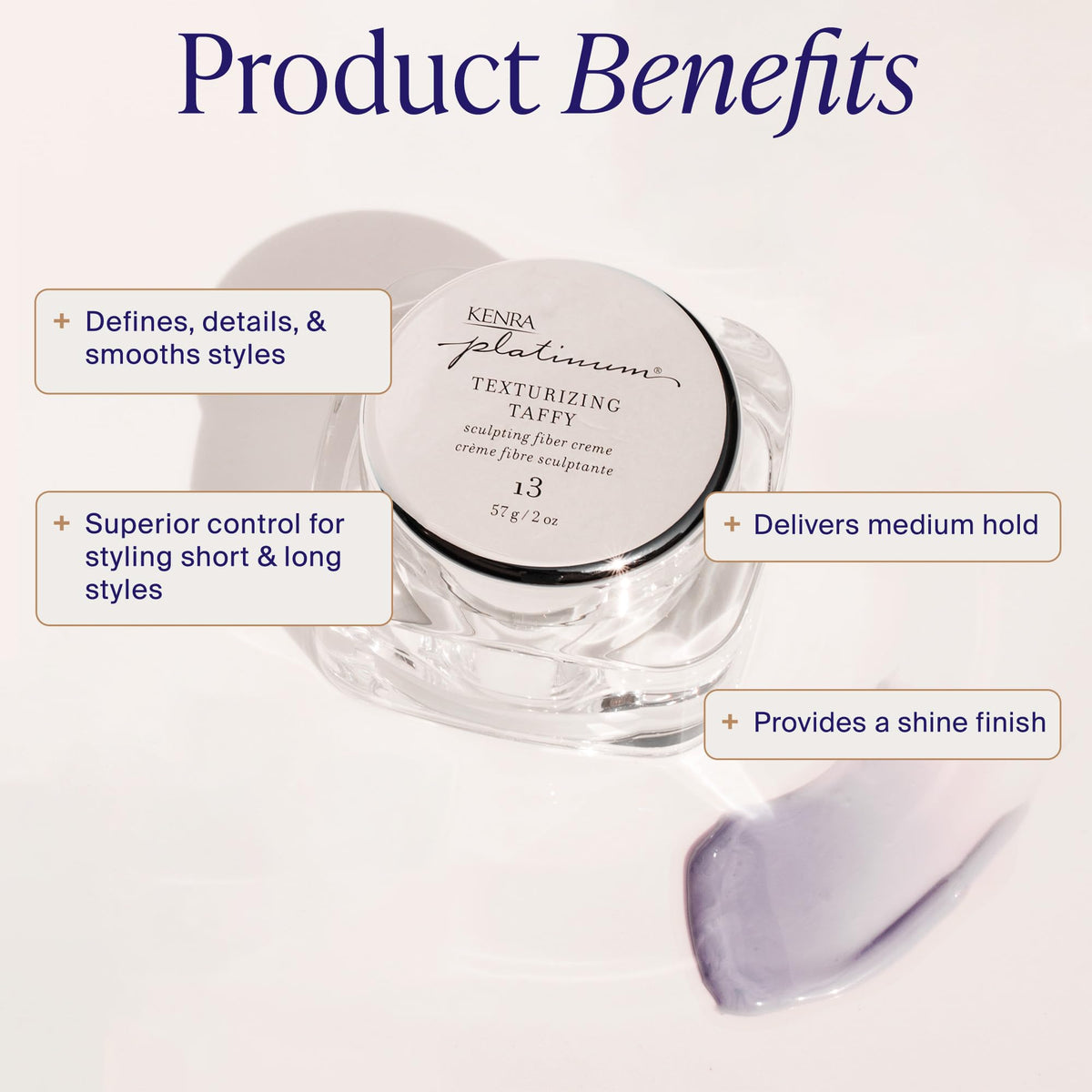 Kenra Platinum Texturizing Taffy 13 | Texturizing Styling Crème | Adds Definition, Grip & Shine | All Hair Types | 57 g