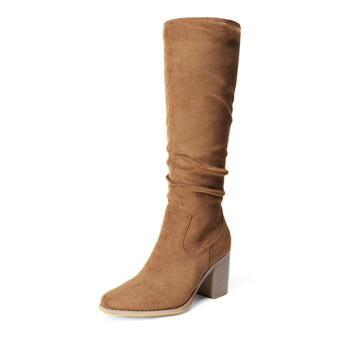 DREAM PAIRS Women Knee High Chunky Slouch Boots,Camel,7 🍁 All In One Marketplace Canada