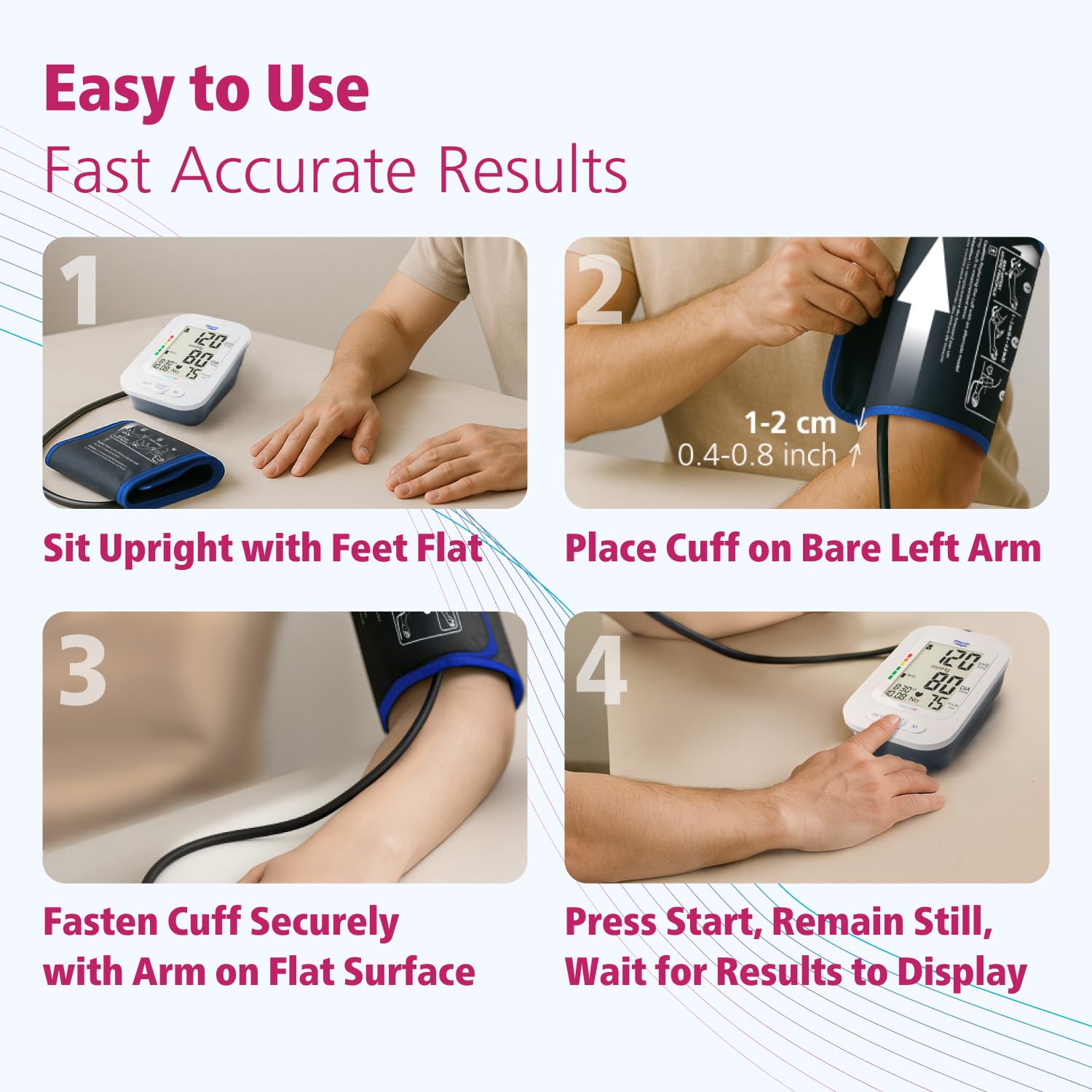 Physio Logic Essentia+ Clinically Accurate, Affordable Blood Pressure Monitor for Home Use, Easy 1-Touch Operation, Premium XL Display, 2-User, 120 Readings, Wide Cuff (22–42 cm), Compact Carry Case - Available at All In One Marketplace Canada
