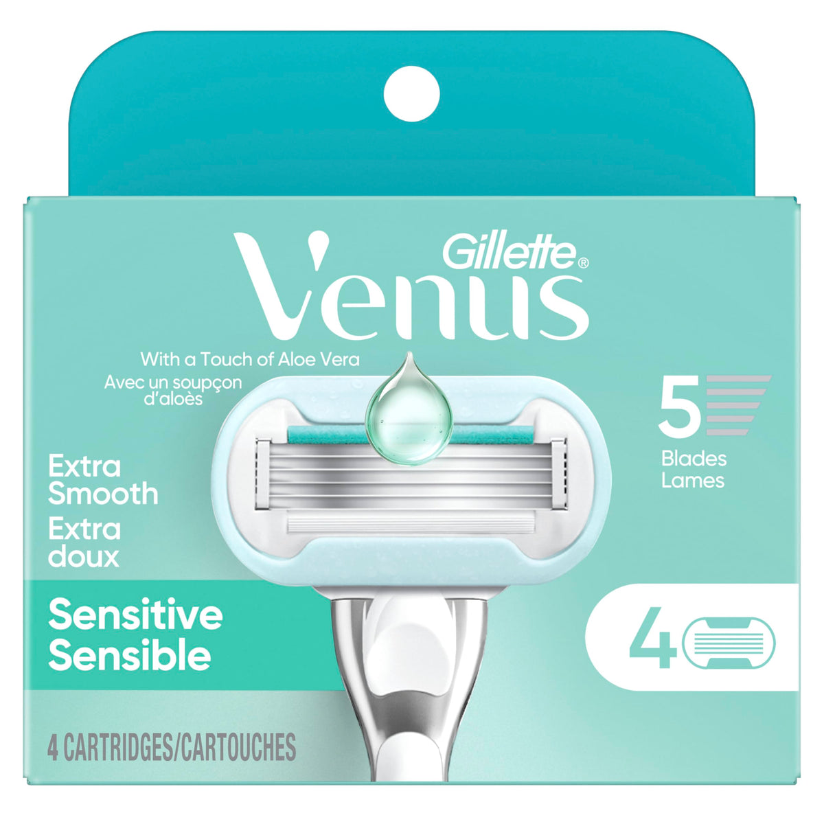 Gillette Venus Extra Smooth Women’s Razor Blades, 5-Bladed Razor Refills, 1 Pack (Count of 4)