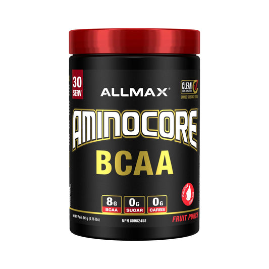 Poudre BCAA ALLMAX AMINOCORE, Punch aux fruits, 30 portions, 345 g