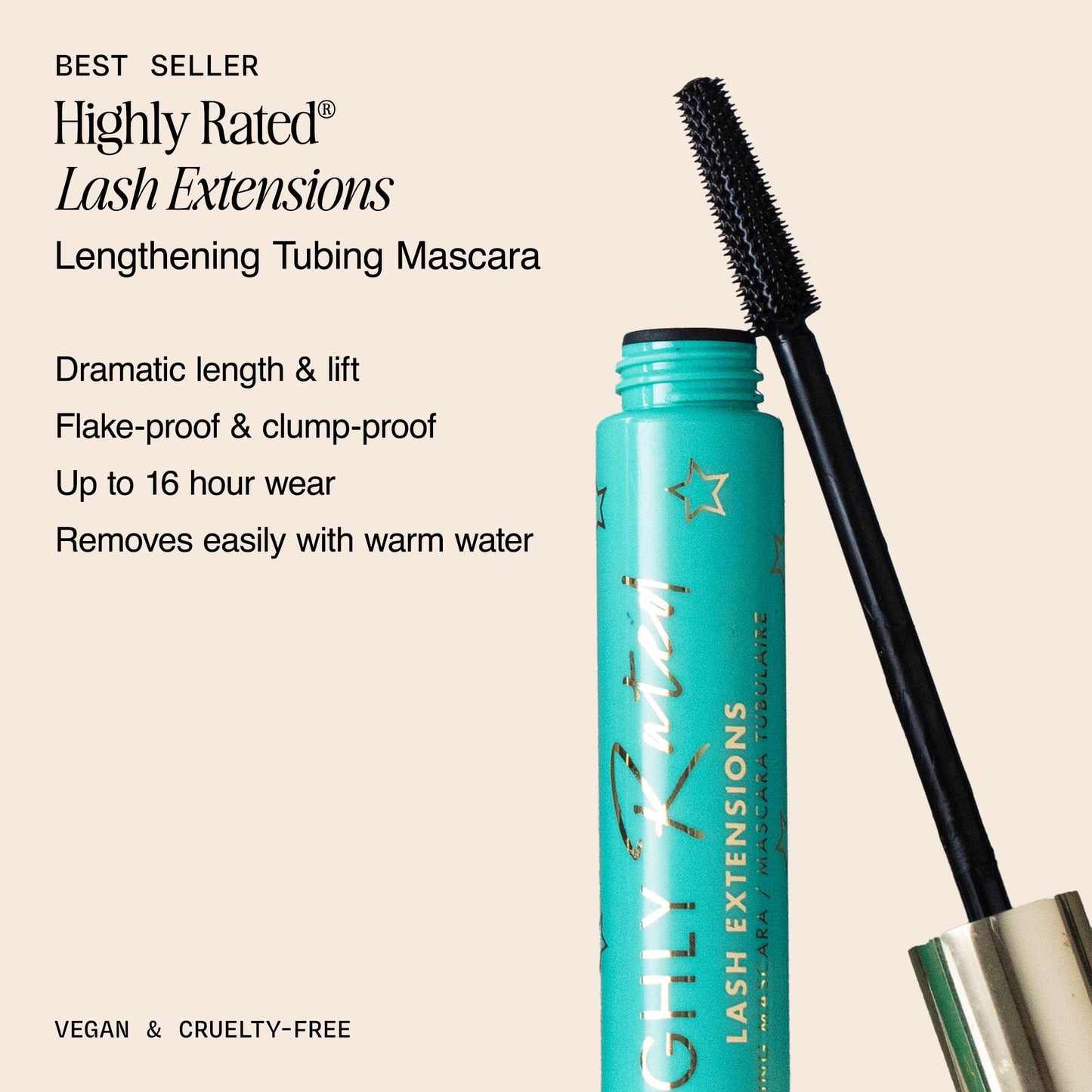 Milani Highly Rated Lash Extensions Tubing Mascara - Black, Extreme Length & Definition - Smudge-Proof, 16HR Wear - Easy Removal with Warm Water - Cruelty-Free & Vegan, 10.5 mL - Available at All In One Marketplace Canada