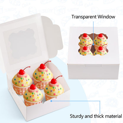 YODYZJ Cookie Boxes with Window, Pack of 20, 6x6x3 Inches 🍁 All In One Marketplace Canada