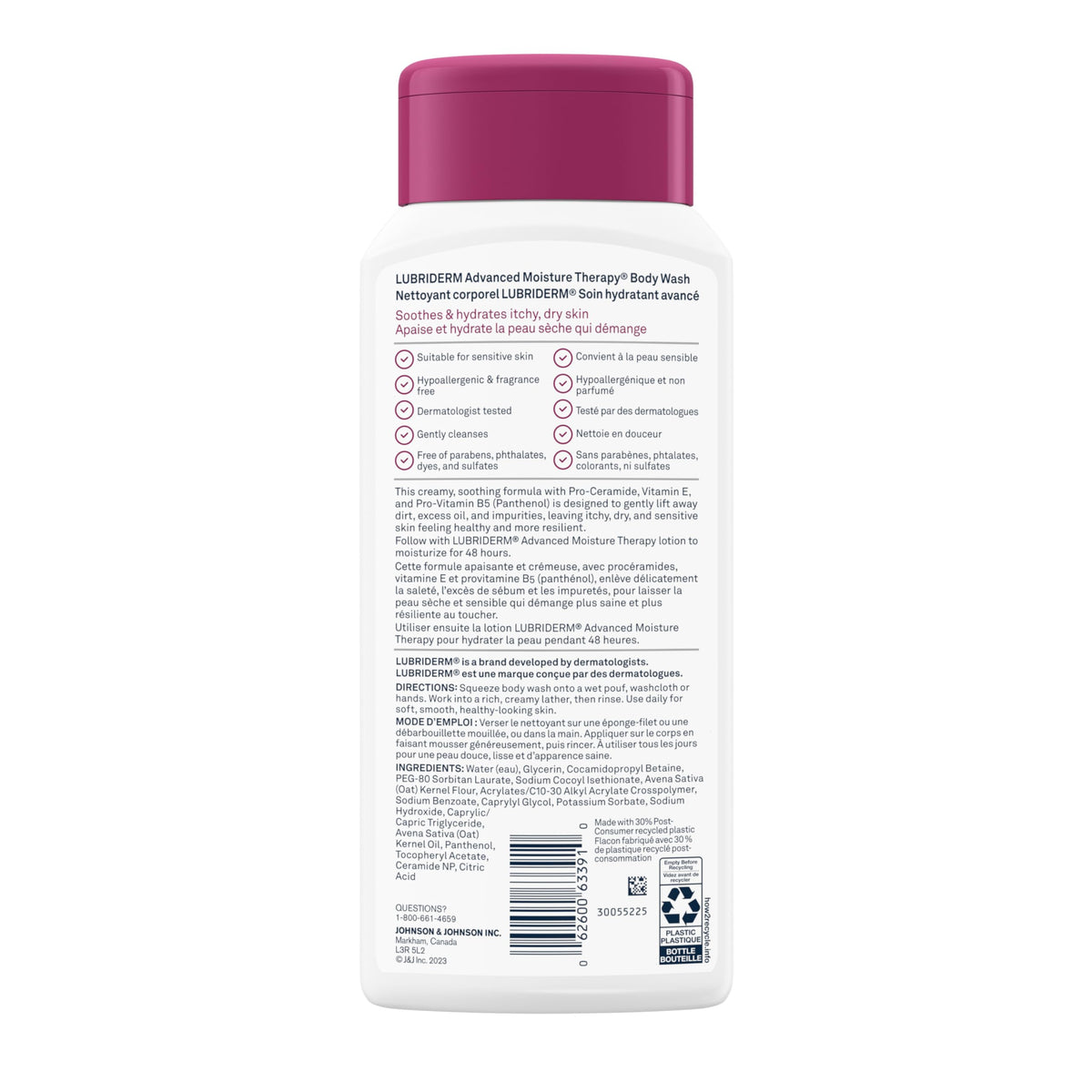 Lubriderm Advanced Moisture Therapy Body Wash, Fragrance Free, 473 mL
