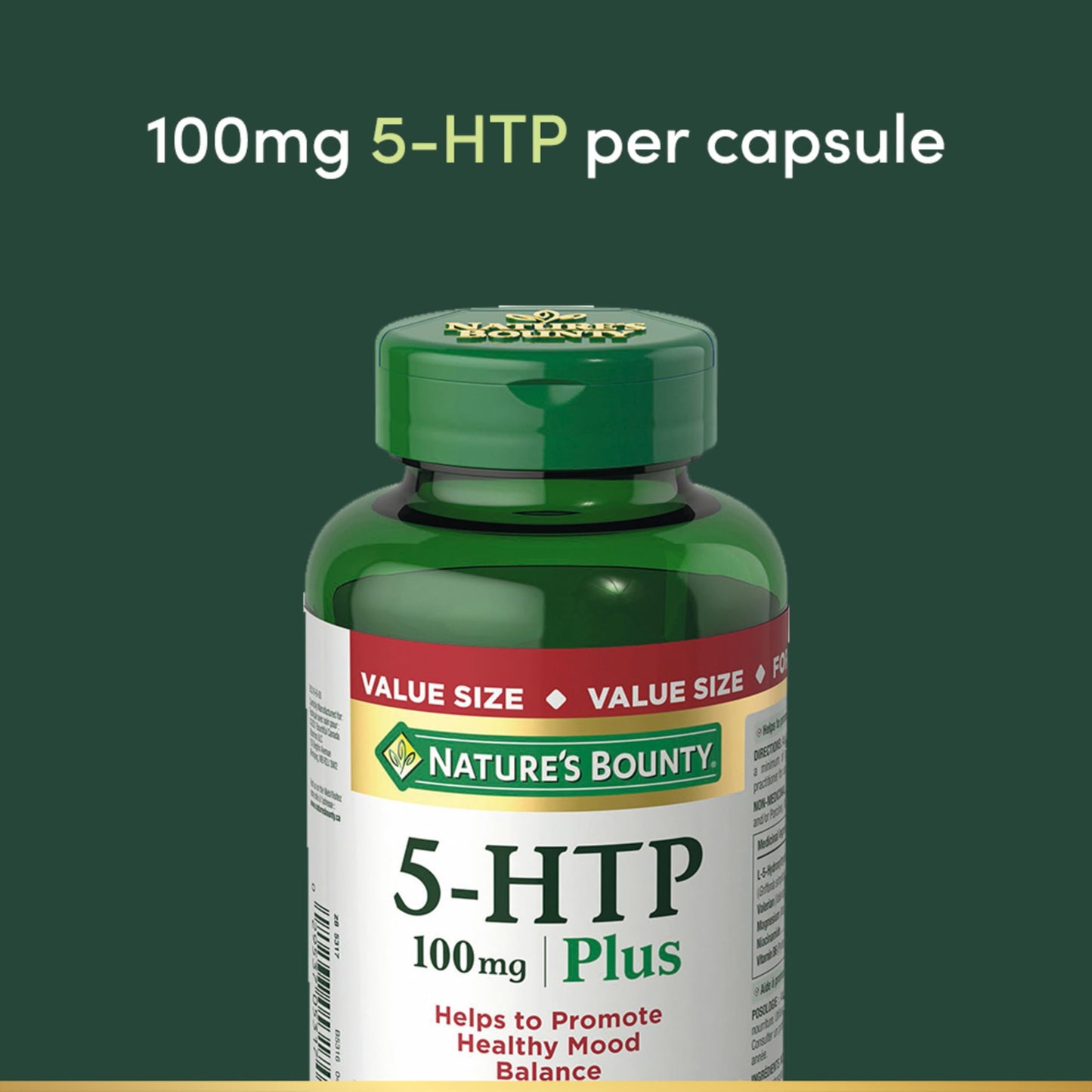 NATURE'S BOUNTY 5-HTP 100 mg Plus, Helps Promote Healthy Mood Balance, 51.8 g - Available at All In One Marketplace Canada