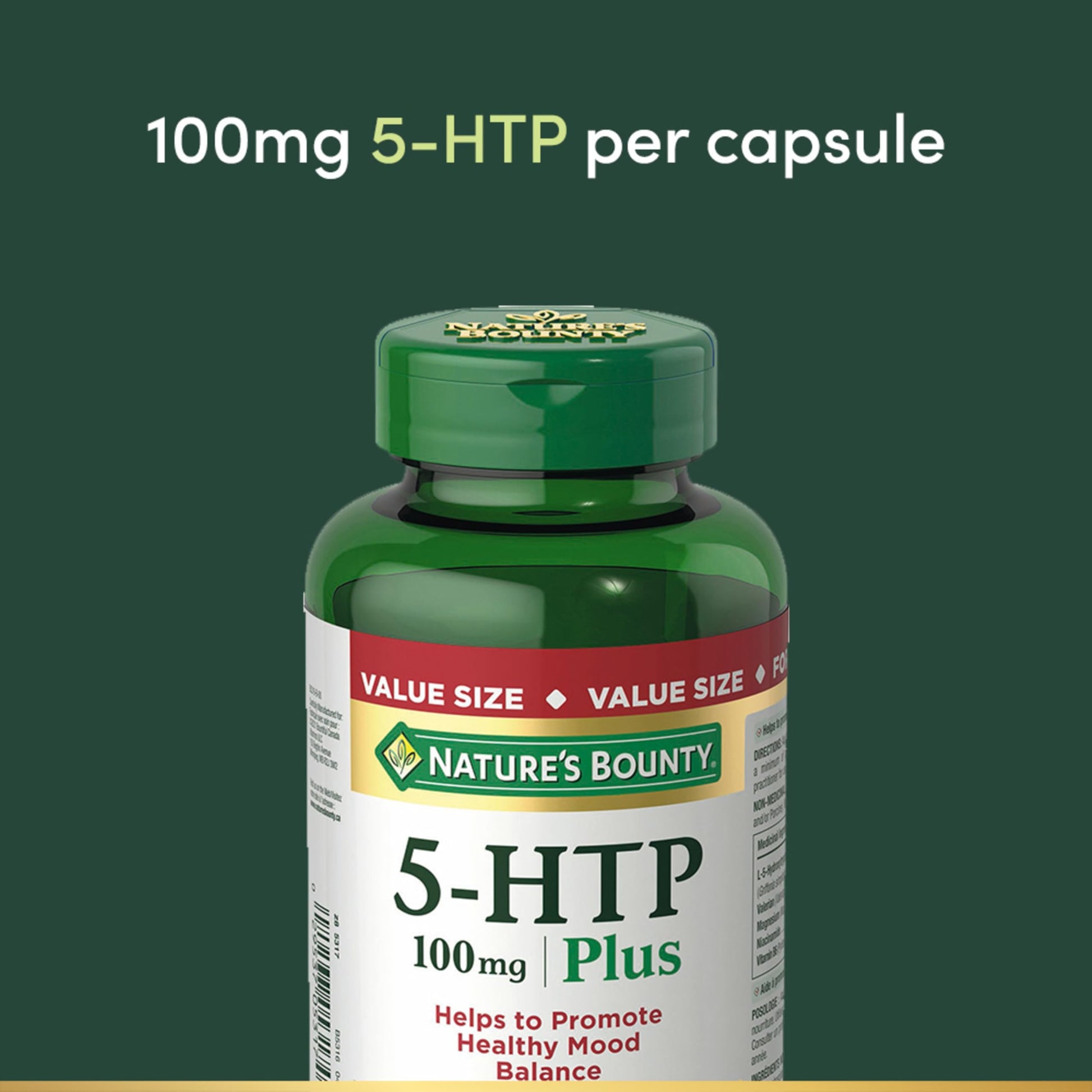 NATURE'S BOUNTY 5-HTP 100 mg Plus, Helps Promote Healthy Mood Balance, 51.8 g - Available at All In One Marketplace Canada
