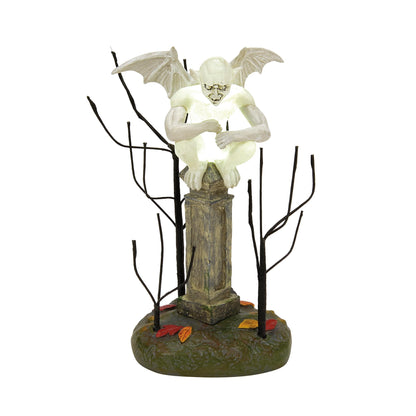 Department 56 Village Collection Accessories Halloween Gargoyle Watching Over The Graveyard Lit Figurine, 4 Inch, Multicolor