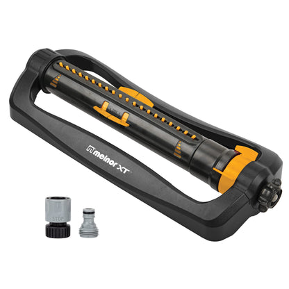 Melnor 65165AMZ XT Turbo Oscillating Sprinkler, 4,500 sq. ft., Quick Connect Bundle, 2-Way Adjustable, Black, Yellow Melnor