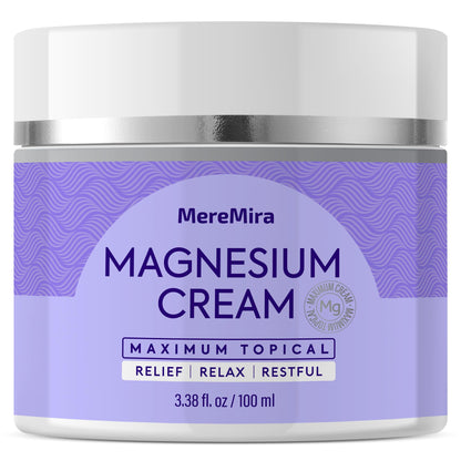 Magnesium Cream for Sleep & Muscle Relief: Topical Night Calming & Deep Relaxation - Restless Cramps Leg & Joint Care Lotion - Lavender 3.38 Fl. Oz. - Available at All In One Marketplace Canada