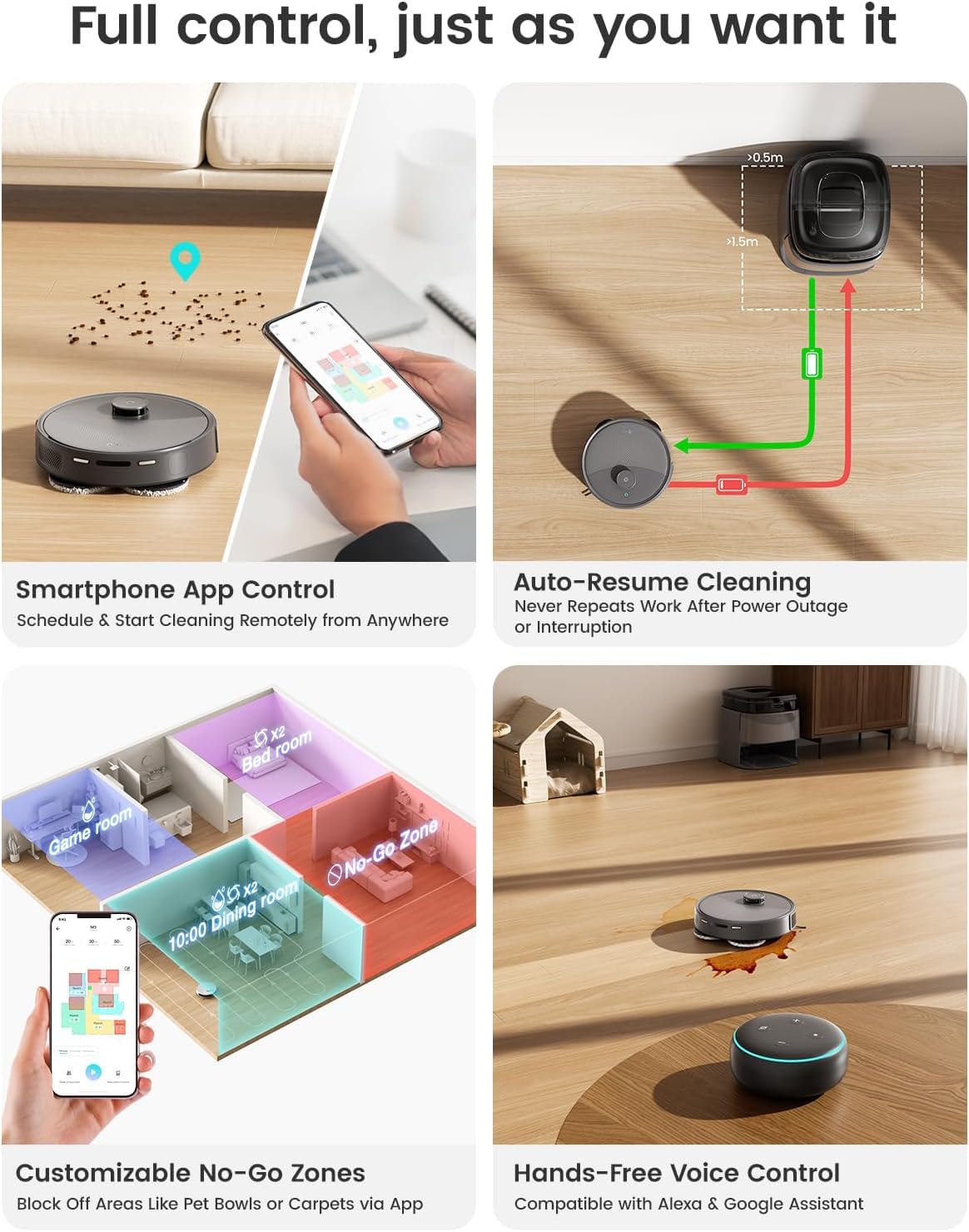Lefant M3 Max Robot Vacuum and Mop,20000Pa Suction,Anti-Tangle Brushes, Smart Obstacle Avoidance,Auto Mop Washing,All-in-One Dock,9mm Mop Lifting,200RPM Spinning Mops, Smart Obstacle Avoidance,Gray