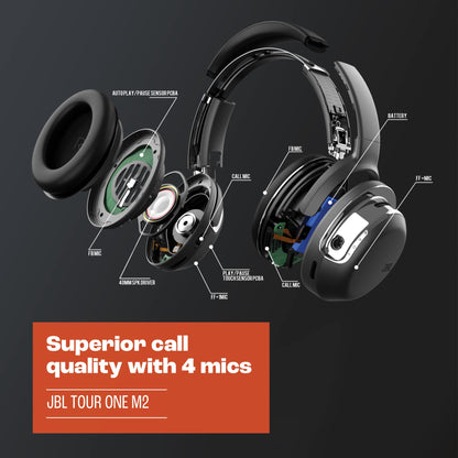 JBL Tour One M2 - Wireless Over-Ear Noise Cancelling Headphones with Up to 50 Hours of Playtime - Black