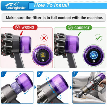 Leadaybetter Filter Replacement for Dyson V11 SV14 SV15 SV17 SV28 Animal Extra Torque Drive Complete, V15 SV22 SV47 Detect Submarine Vacuum, Compare to Part 970013-02 (2 Pack Filters) - Available at All In One Marketplace Canada
