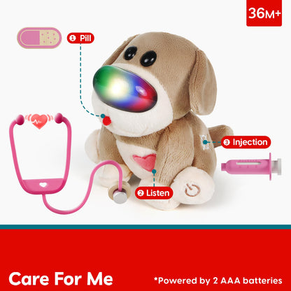 Top Bright Doctor Kit Kids – Pretend Play Toddler Toys with Pink Doctor Costume & Plush Dog, Wooden Kids Doctors Play Set with Stethoscope, Christmas Birthday Gifts for 3+ Year Old Girls 🍁 All In One Marketplace Canada