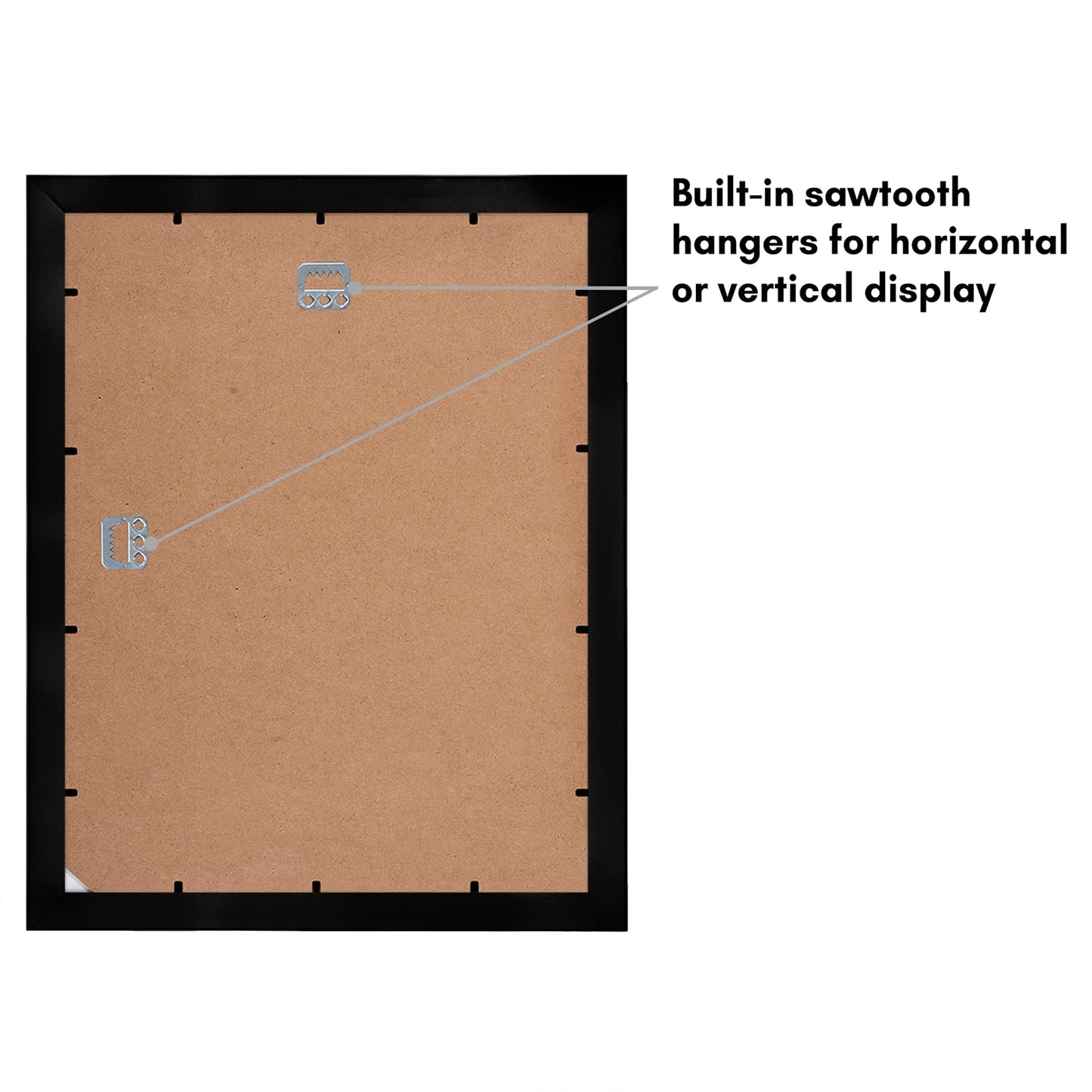 Americanflat 11x14 Picture Frame with Shatter-Resistant Glass - Use as 8x10 Frame with Mat or Display 11x14 Photo Without Mat - Signature Collection - Picture Frames for Wall Display - Black Americanflat